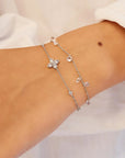 Silver Sparkling Lucky Clover Bracelet