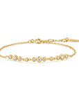 Gold Graduated Bezel-Set Trios Bracelet