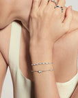 Silver Half-Bezel Oval Half-Tennis Bracelet