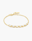 Gold Half-Bezel Oval Half-Tennis Bracelet