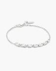 Silver Half-Bezel Oval Half-Tennis Bracelet