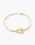 Gold Interlocked Pavé & Polished Knot Bracelet
