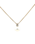 9ct Yellow Gold Diamond and Pearl Pendant