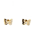 9ct Yellow Gold Butterfly CZ Studs