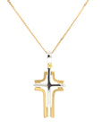 18ct Yellow and White Gold Cross Pendant