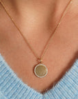 Glamorous Goddess Disc Pendant Necklace