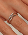 Celestial Wave Open Wave Ring with Cubic Zirconia