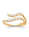 Celestial Wave Open Wave Ring with Cubic Zirconia