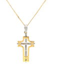 18ct Yellow and White Gold Cross Pendant