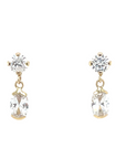 9ct Yellow Gold CZ Drop Earrings