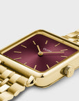 La Tétragone Watch Steel Dark Cherry, Gold Colour