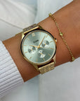 Minuit Multifunction Watch Steel, Sage Green, Gold Colour