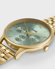Minuit Multifunction Watch Steel, Sage Green, Gold Colour