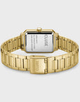 Fluette Watch Steel, Circular Texture Black, Gold Colour