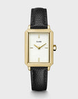 Fluette Leather Black Lizard, Gold Colour