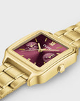 Gracieuse Multifunction Watch Steel, Dark Cherry, Gold Colour