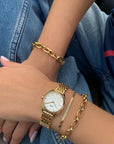 Féroce Mini Watch Steel White, Gold Colour