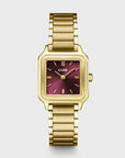 Gracieuse Petite Watch Steel, Dark Cherry, Gold Colour