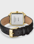 Gracieuse Watch Leather, Black Lizard, Gold Colour