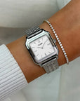 Gracieuse Watch Steel, White, Silver Colour