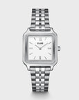 Gracieuse Watch Steel, White, Silver Colour