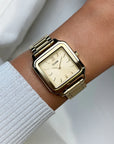 Gracieuse Watch Steel, Sunray Textured, Gold Colour