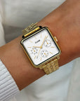 La Tétragone Multifunction Watch Steel, White, Gold Colour