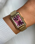 Belisenna Watch Steel, Wine, Gold Colour