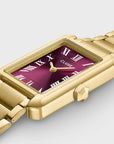 Belisenna Watch Steel, Wine, Gold Colour