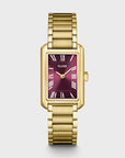 Belisenna Watch Steel, Wine, Gold Colour