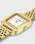 Gracieuse Mini Watch Steel, White, Gold Colour