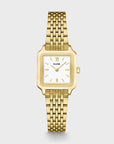 Gracieuse Mini Watch Steel, White, Gold Colour