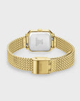 Gracieuse Mini Watch Mesh, Dark Cherry, Gold Colour