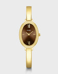 L'Ovale Watch Steel, Brown, Gold Colour