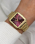 Gracieuse Multifunction Watch Steel, Dark Cherry, Gold Colour