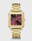 Gracieuse Multifunction Watch Steel, Dark Cherry, Gold Colour