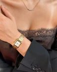 Anglée Watch Steel, White, Gold Colour