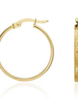 9ct Yellow Gold Round Greek Hoops