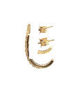 9ct Yellow Gold CZ Hoop Earrings