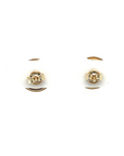9ct Yellow Gold Pearl Bezel Studs