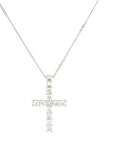 9ct White Gold Diamond Cross Pendant