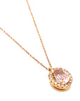 18ct Rose Gold Diamond and Morganite Pendant
