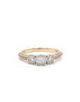 Ana - Yellow Gold Three Stone Cluster Earth Grown Diamond Ring