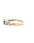 Ana - Yellow Gold Three Stone Cluster Earth Grown Diamond Ring