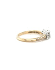Ana - Yellow Gold Three Stone Cluster Earth Grown Diamond Ring