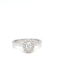 Isabella - Platinum Oval Halo Earth Grown Diamond Ring