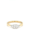 Daisy - 18ct Yellow Gold Oval and Pear Earth Gown Diamond Ring