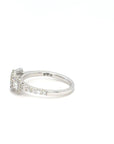 Evelyn - Platinum Three Stone Princess Cut Halo Earth Grown Diamond Ring
