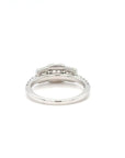 Evelyn - Platinum Three Stone Princess Cut Halo Earth Grown Diamond Ring