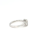 Evelyn - Platinum Three Stone Princess Cut Halo Earth Grown Diamond Ring